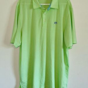 Southern Tide Club Lime Green Polyester Short Sleeve Mens Polo Shirt SIZE XXL